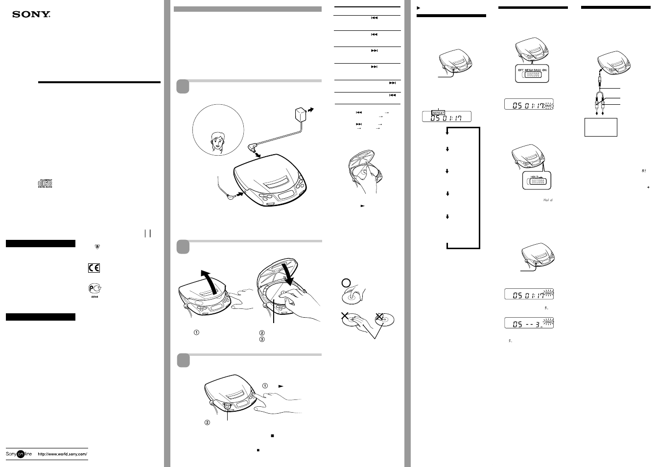 Sony CD Walkman D-191 User Manual | 2 pages