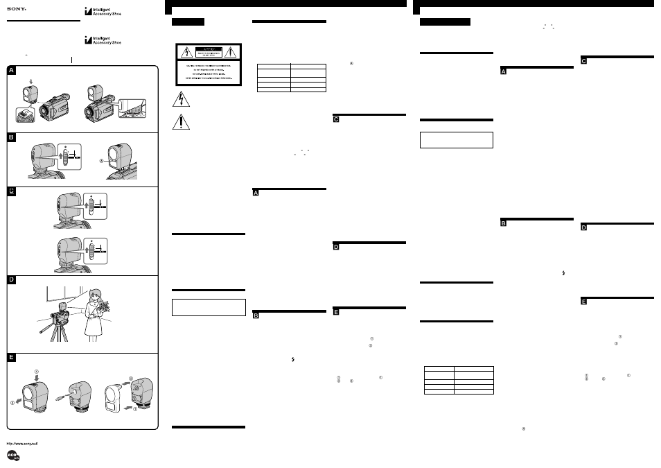 Sony HVL-FDH4 User Manual | 2 pages