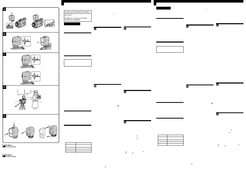 Ab e c | Sony HVL-FDH4 User Manual | Page 2 / 2