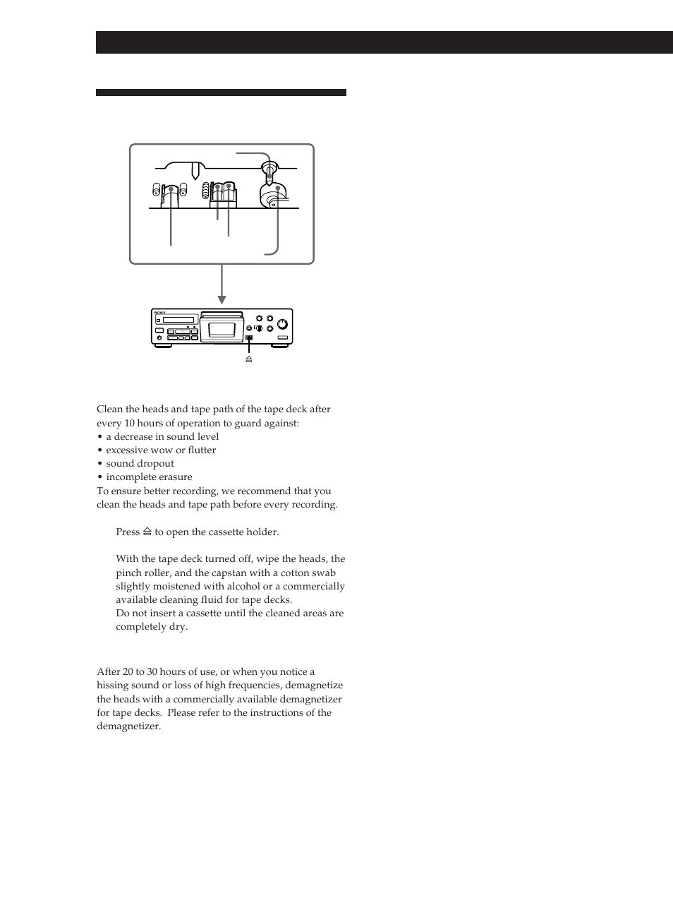 Cleaning, Additional information 12, Cleaning the heads and tape path | Demagnetizing the heads | Sony TC-KB920S User Manual | Page 12 / 64