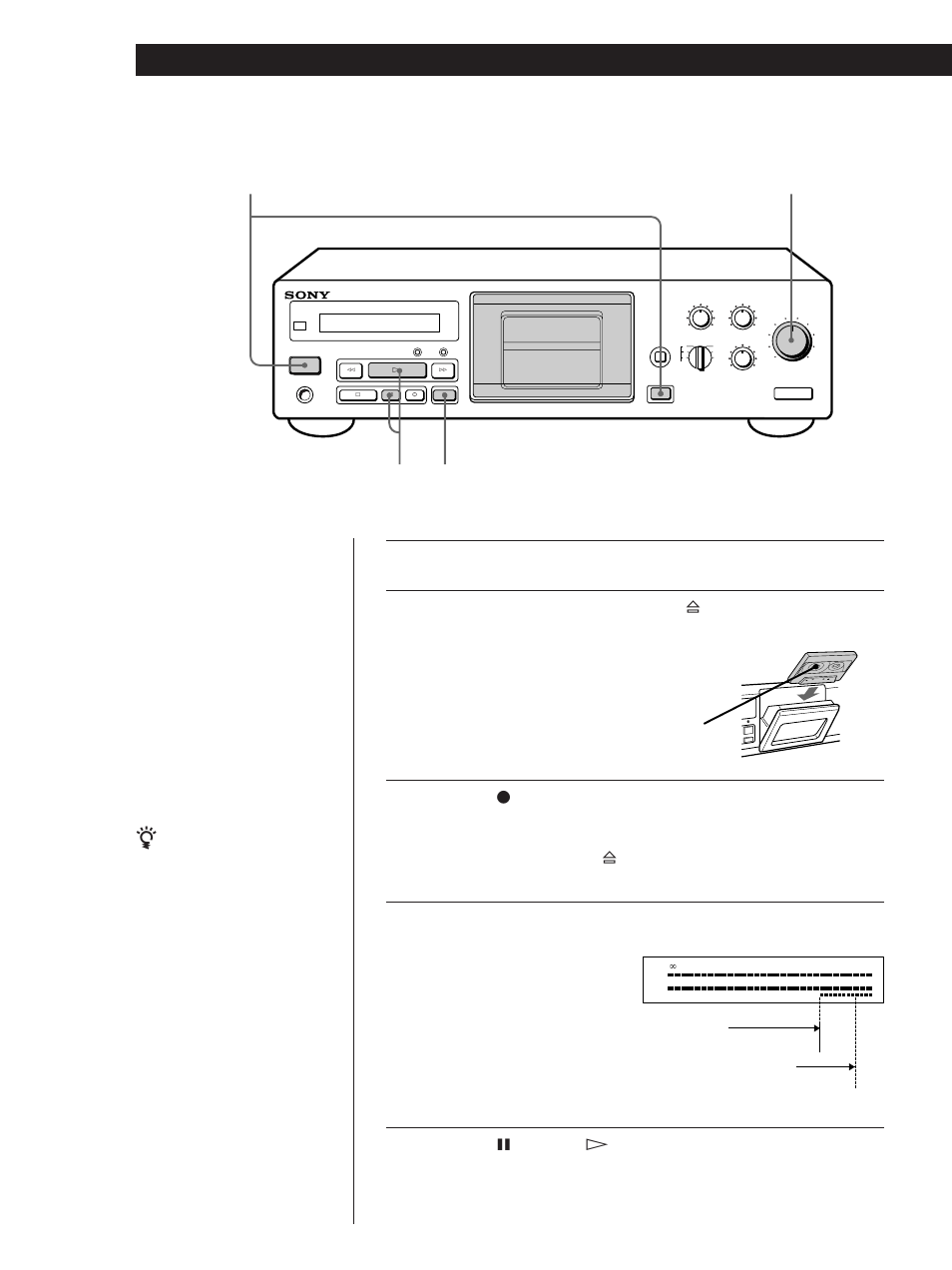 Grabación de una cinta, Operaciones básicas 6, Presione p pause o ·. se iniciará la grabación | Sony TC-KB920S User Manual | Page 38 / 64