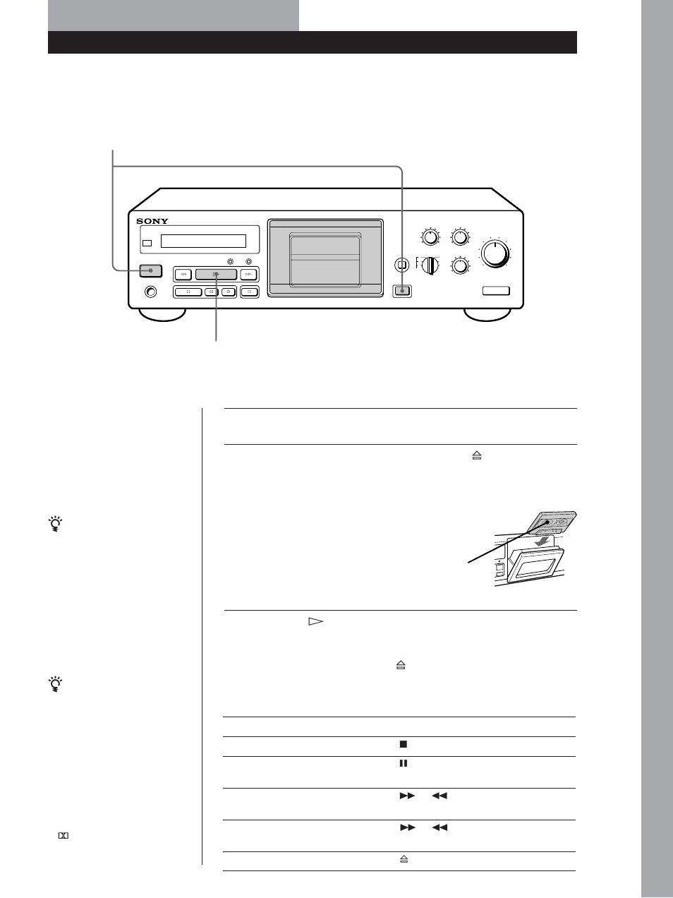 Leitura de cassetes, Operações básicas | Sony TC-KB920S User Manual | Page 53 / 64