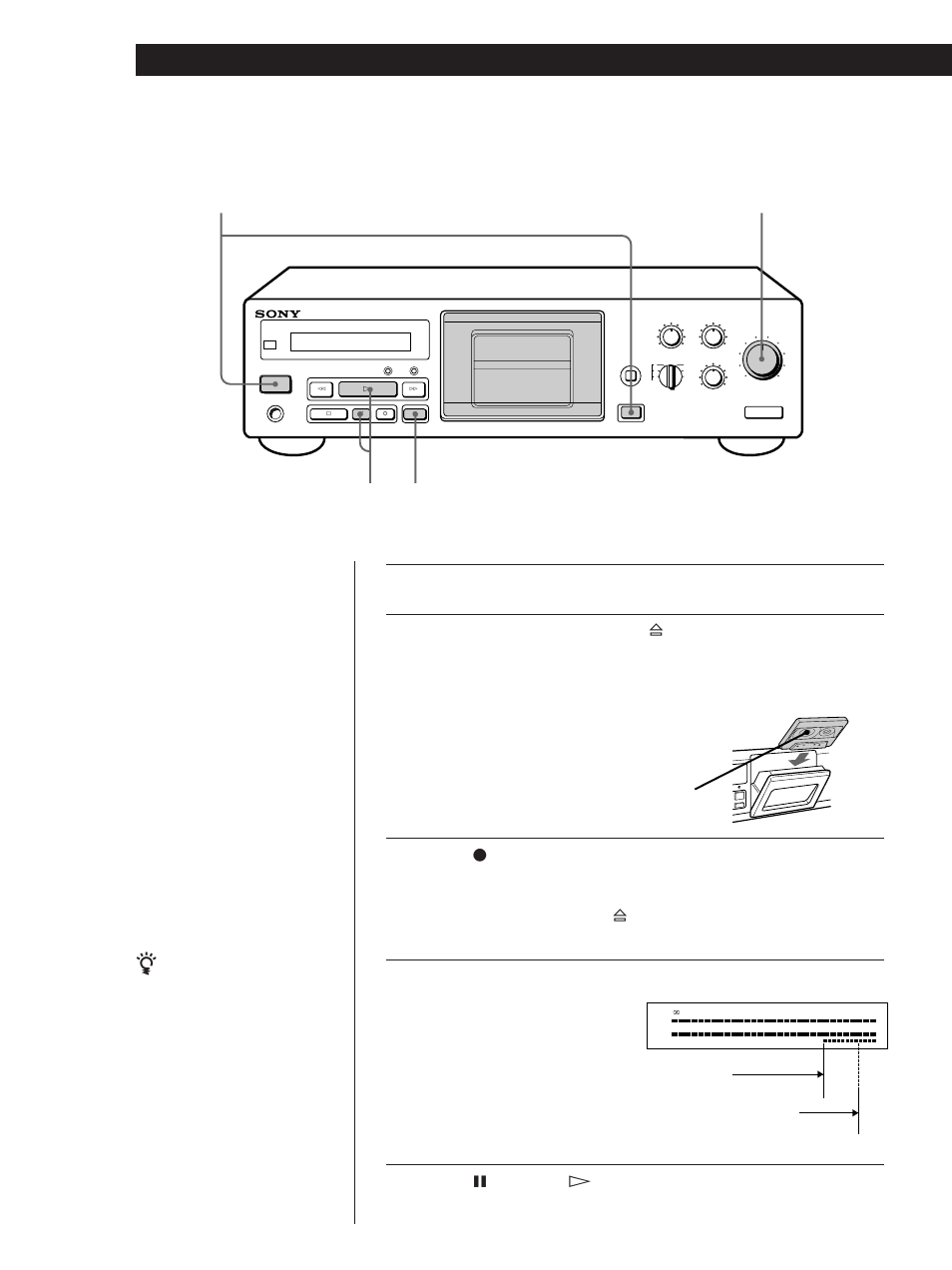 Recording on a tape, Basic operations, Press p pause or ·. recording starts | Sony TC-KB920S User Manual | Page 6 / 64