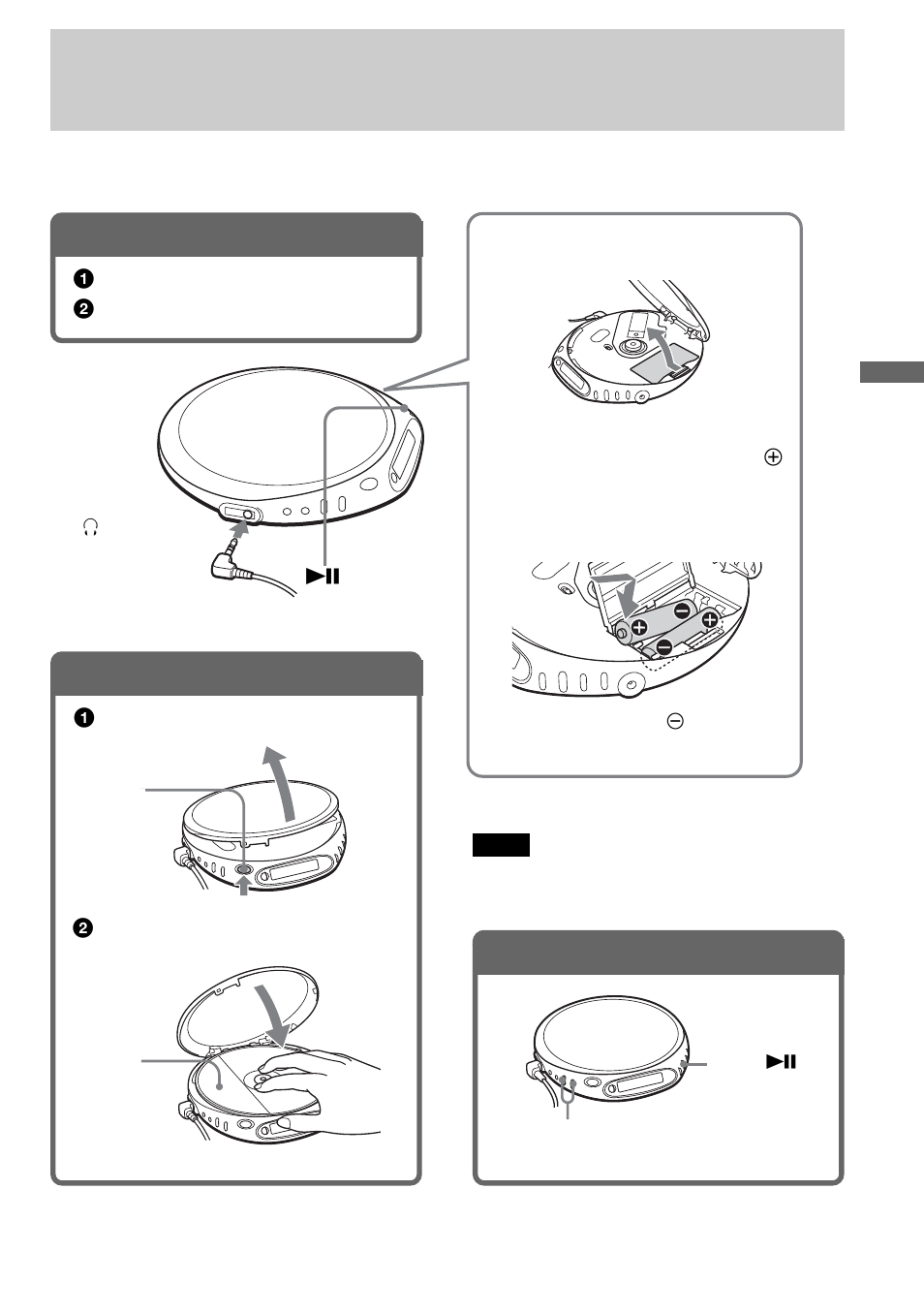 Playing an audio cd or atrac3plus/atrac3/mp3 files, Prepare your cd player, Insert a cd | Play a cd | Sony D-NE509 User Manual | Page 11 / 32