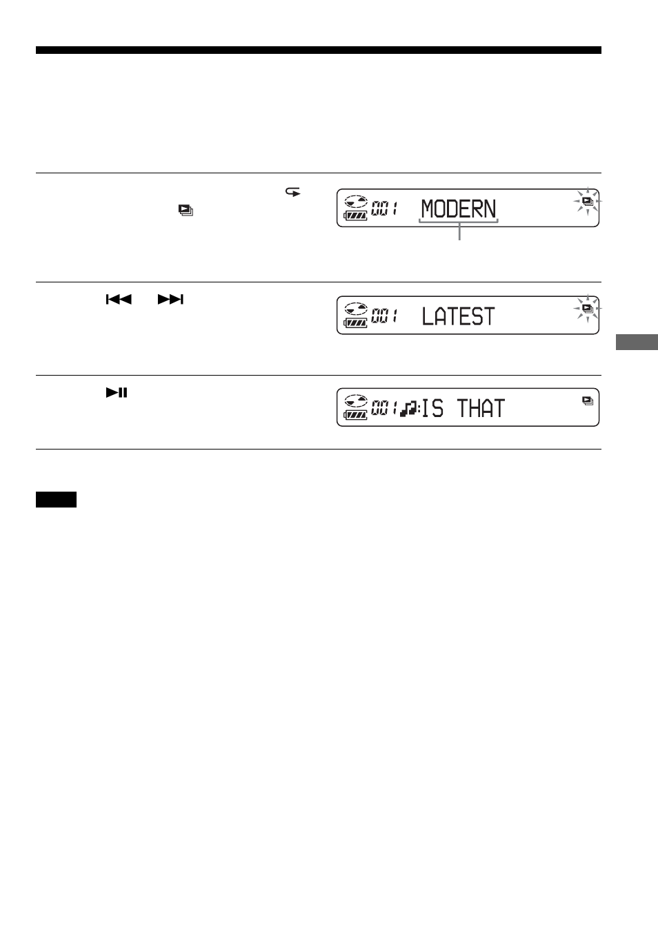 Playing your favorite play lists | Sony D-NE509 User Manual | Page 19 / 32