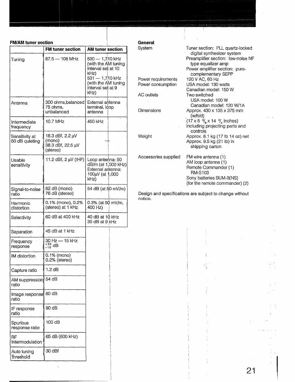 Sony STR-GX49ES User Manual | Page 21 / 22