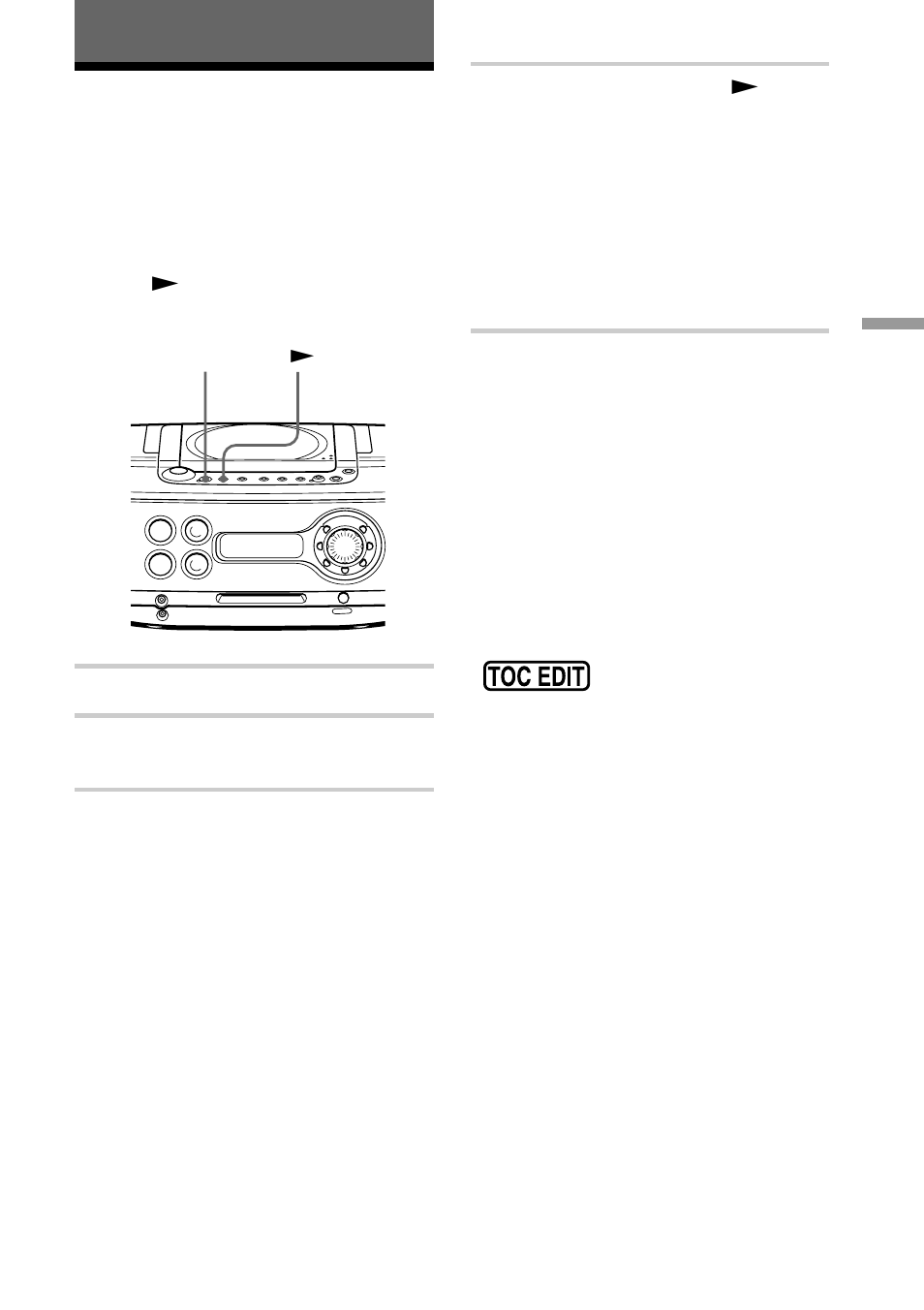 Recording, Recording the track you are listening to, Synchronized recording of a single track – rec it) | Sony ZS-M30 User Manual | Page 19 / 108