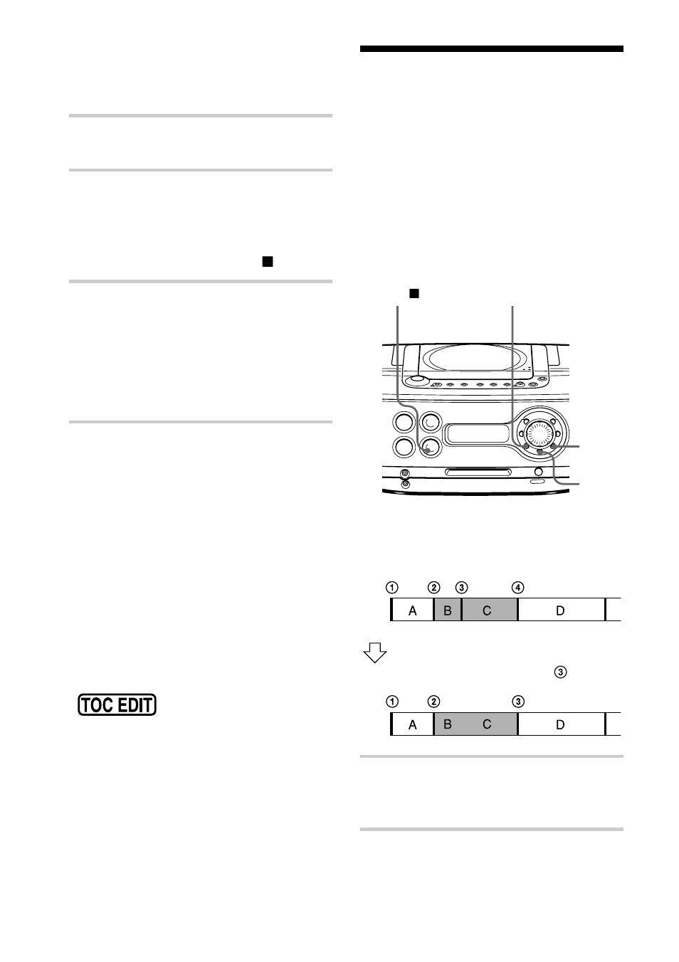 Combining two adjacent tracks into a single, One (combine function), Combining two adjacent tracks into a single one | Sony ZS-M30 User Manual | Page 28 / 108