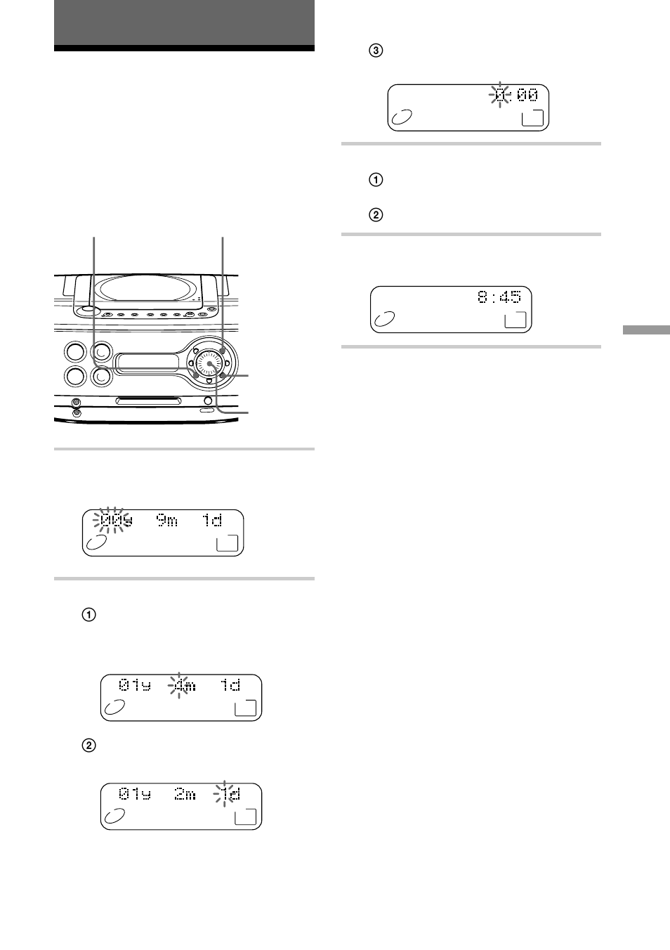 The timer, Setting the clock | Sony ZS-M30 User Manual | Page 35 / 108