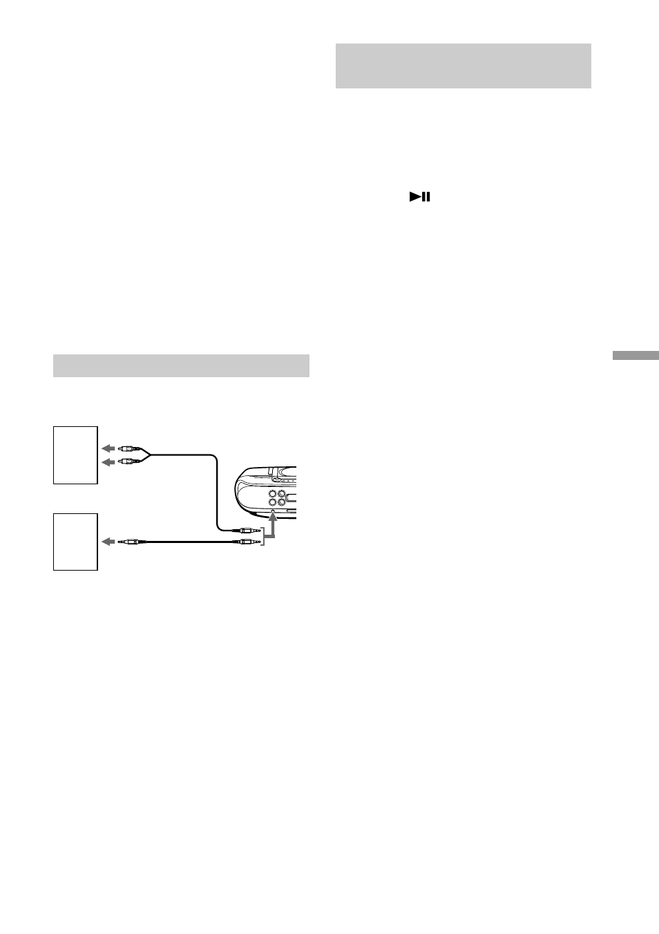 Recording the sound from the connected components, Connecting a tv or a vcr | Sony ZS-M30 User Manual | Page 43 / 108