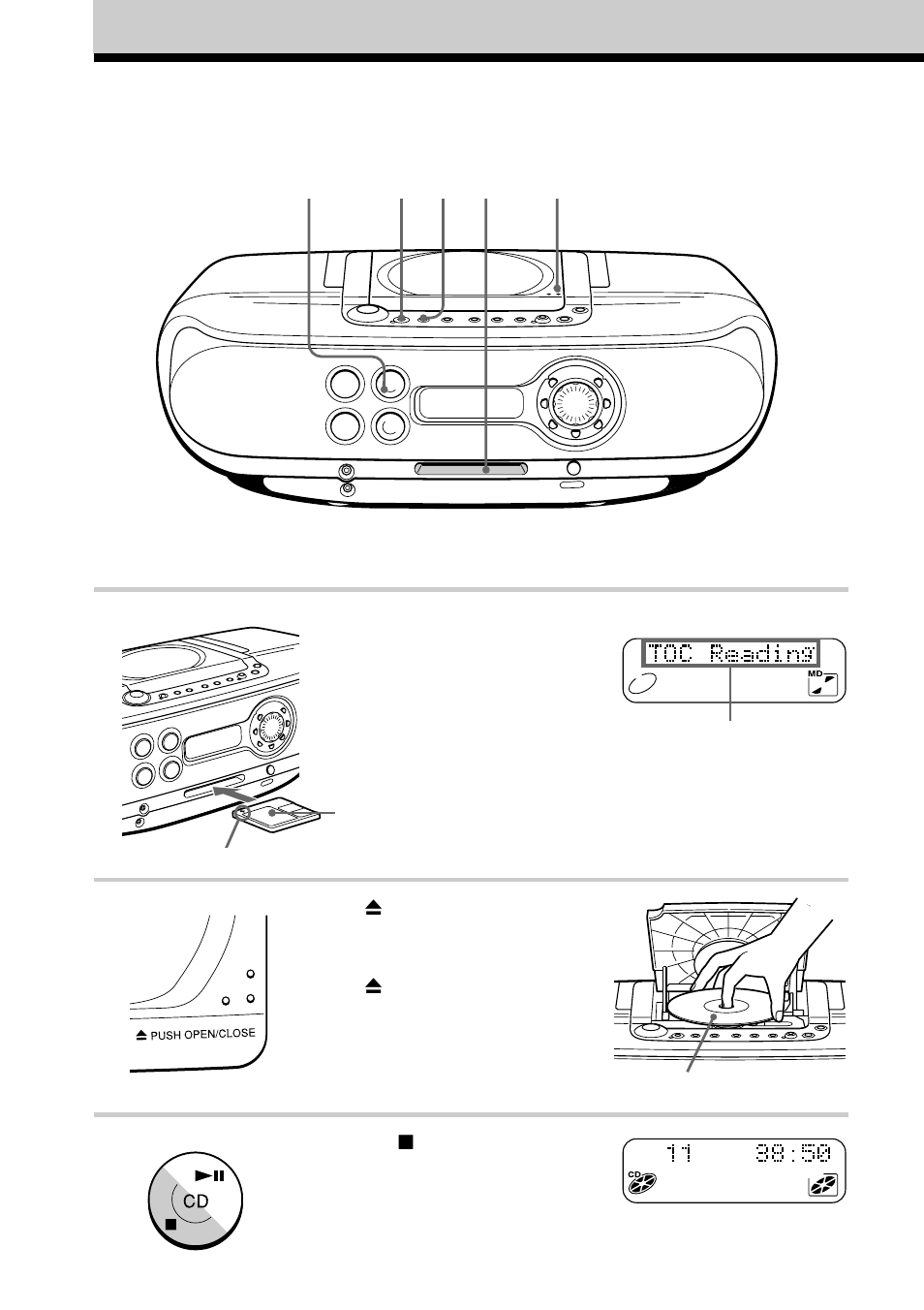 Recording a whole cd (synchronized recording), Recording a whole cd, Synchronized recording) | Sony ZS-M30 User Manual | Page 6 / 108