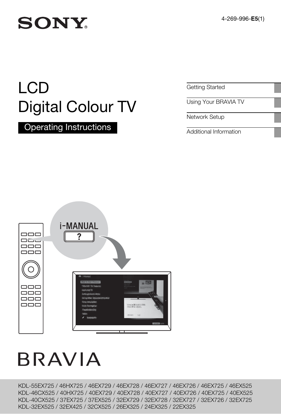 Sony 4-269-996-E5(1) User Manual | 36 pages