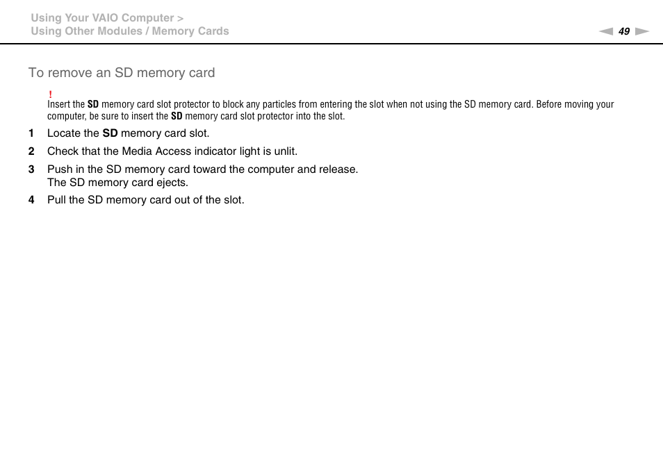 Sony VAIO VGN-P User Manual | Page 49 / 155
