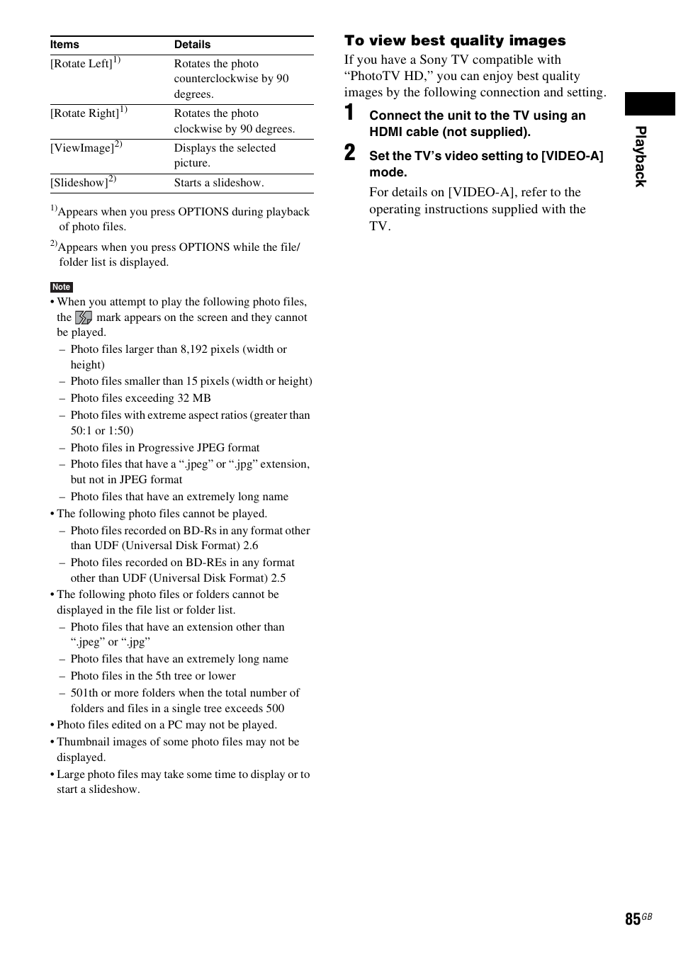 Play b a ck | Sony BDV-IT1000 User Manual | Page 85 / 159