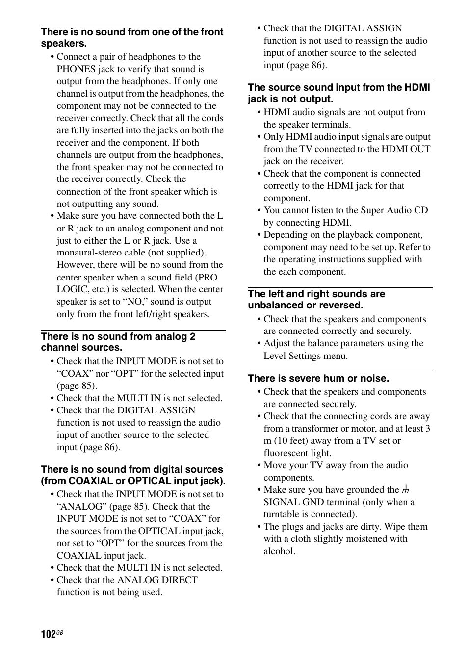 Sony STR-DA1200ES User Manual | Page 102 / 111