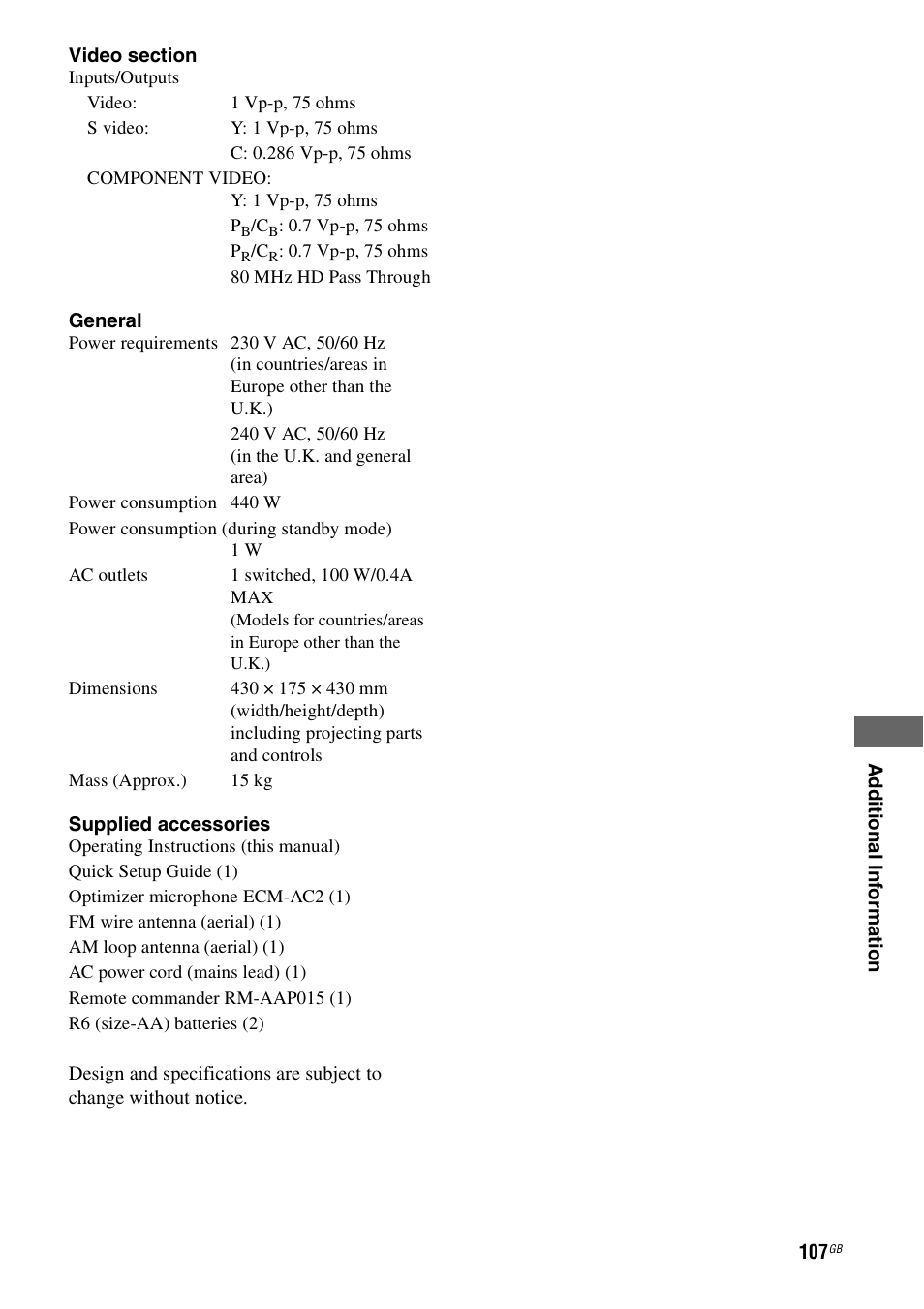 Sony STR-DA1200ES User Manual | Page 107 / 111