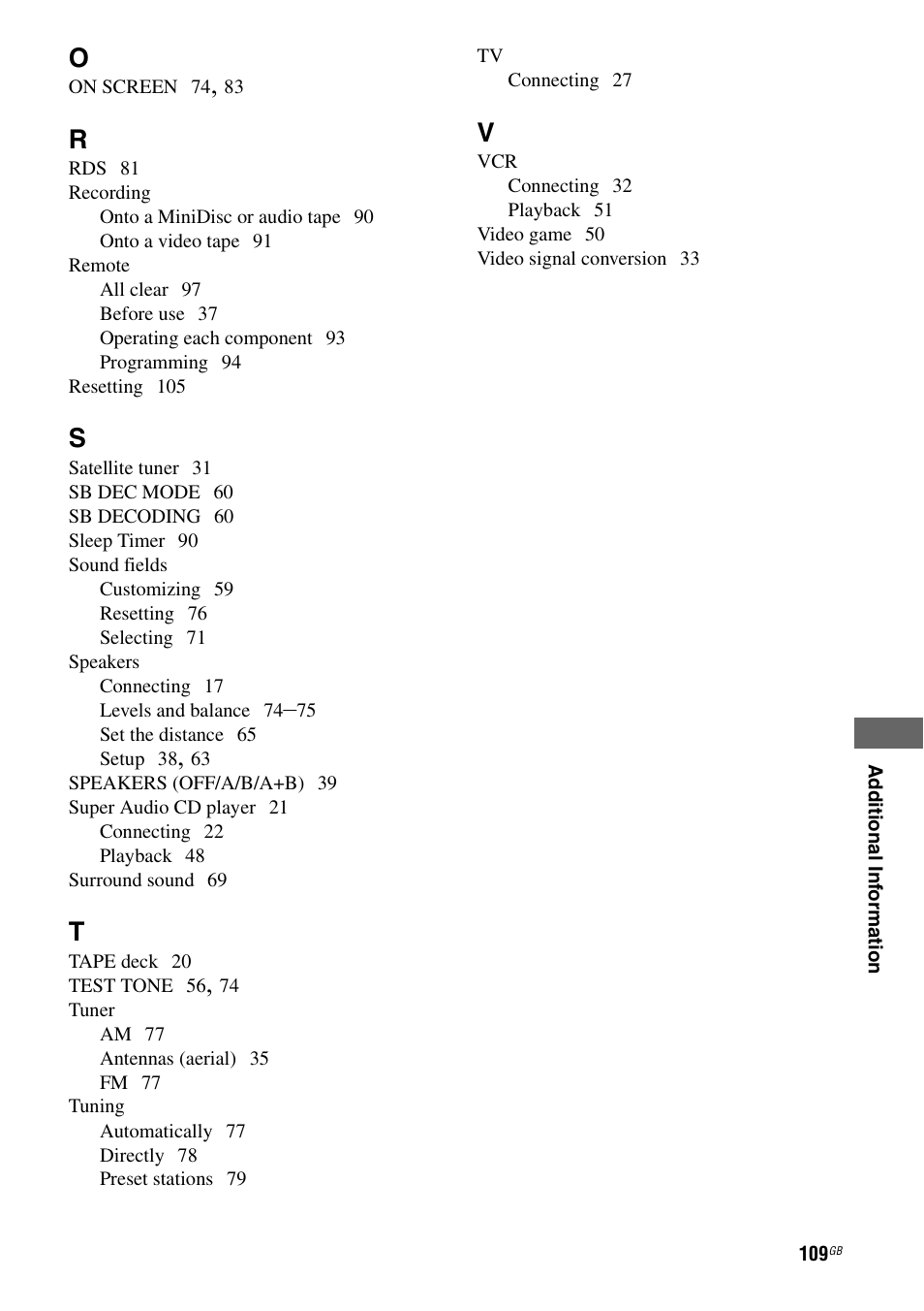 Sony STR-DA1200ES User Manual | Page 109 / 111