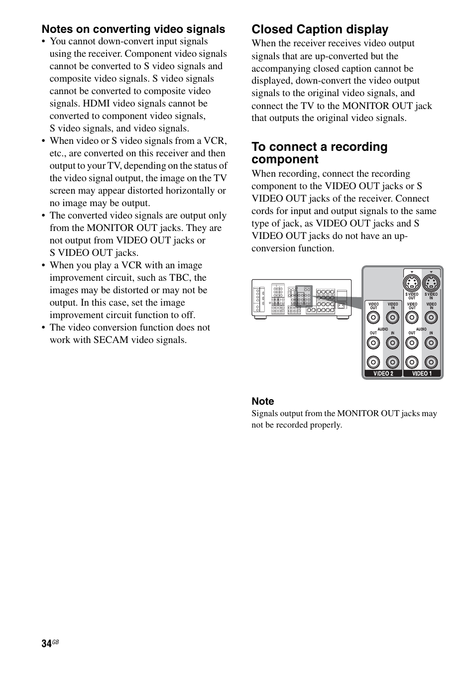 Closed caption display | Sony STR-DA1200ES User Manual | Page 34 / 111