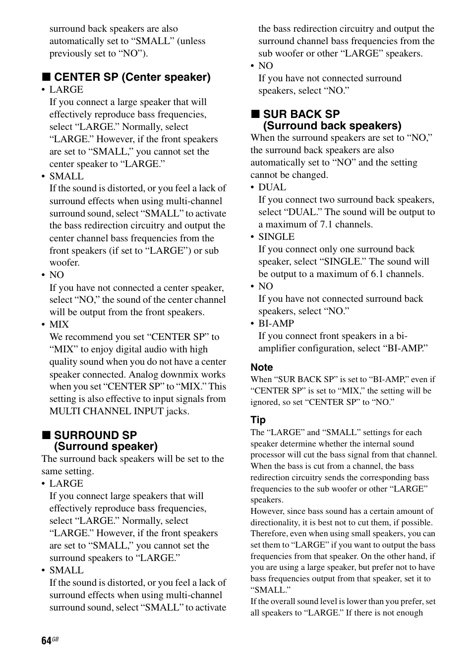 Sony STR-DA1200ES User Manual | Page 64 / 111