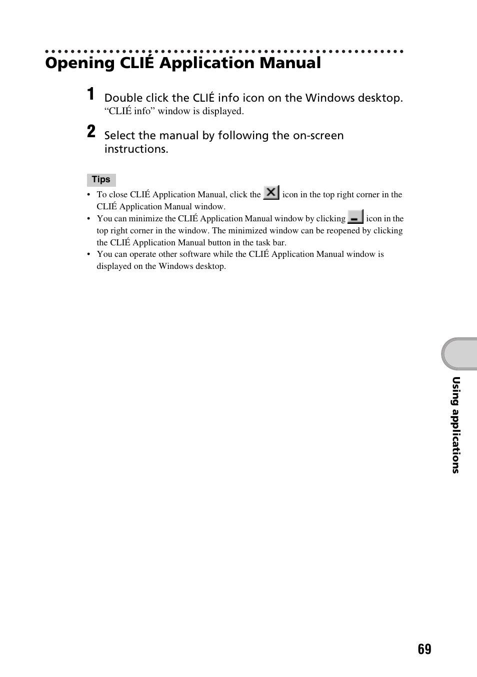 Opening clié application manual | Sony PEG-NX60 User Manual | Page 69 / 104