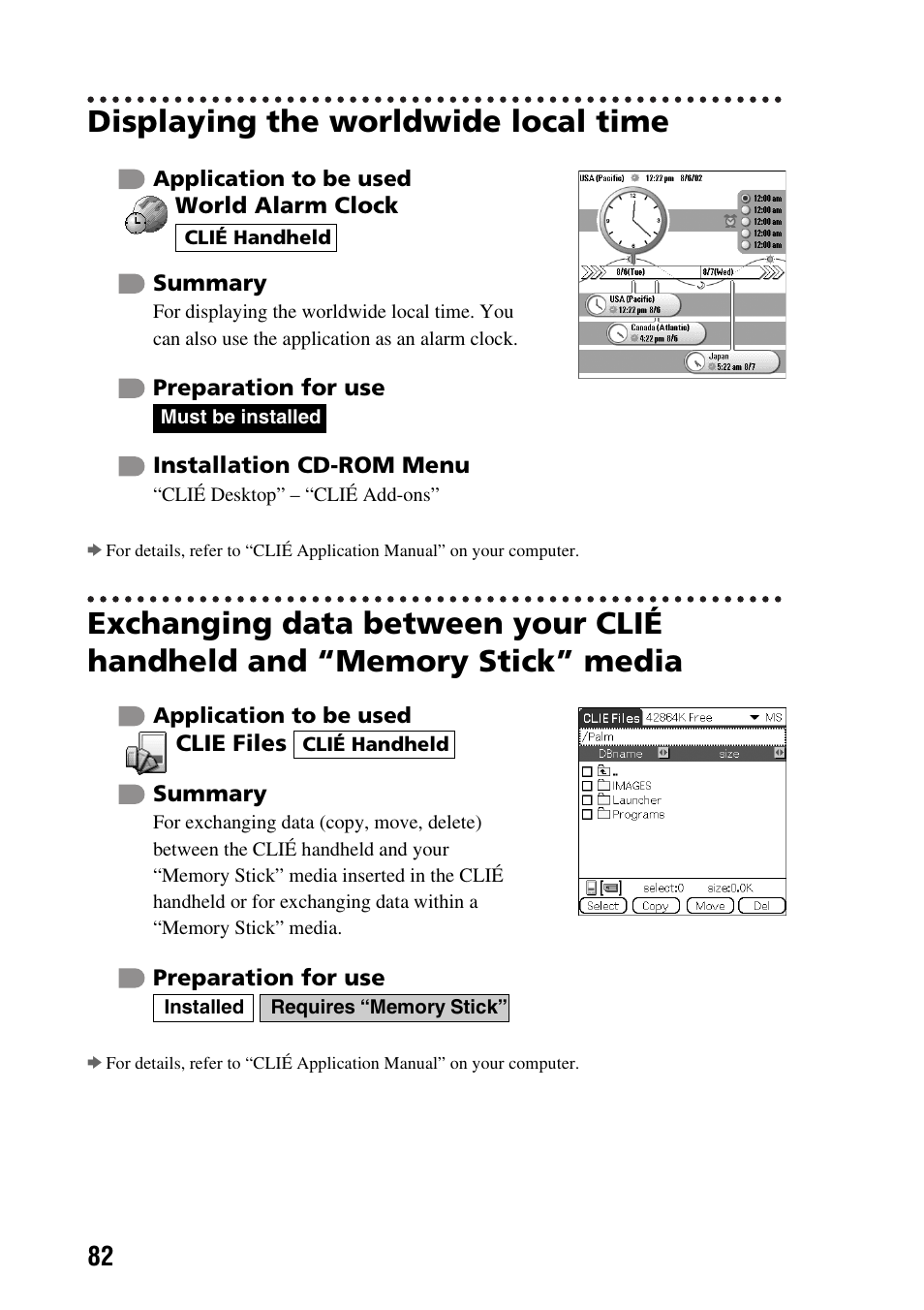 Displaying the worldwide local time | Sony PEG-NX60 User Manual | Page 82 / 104