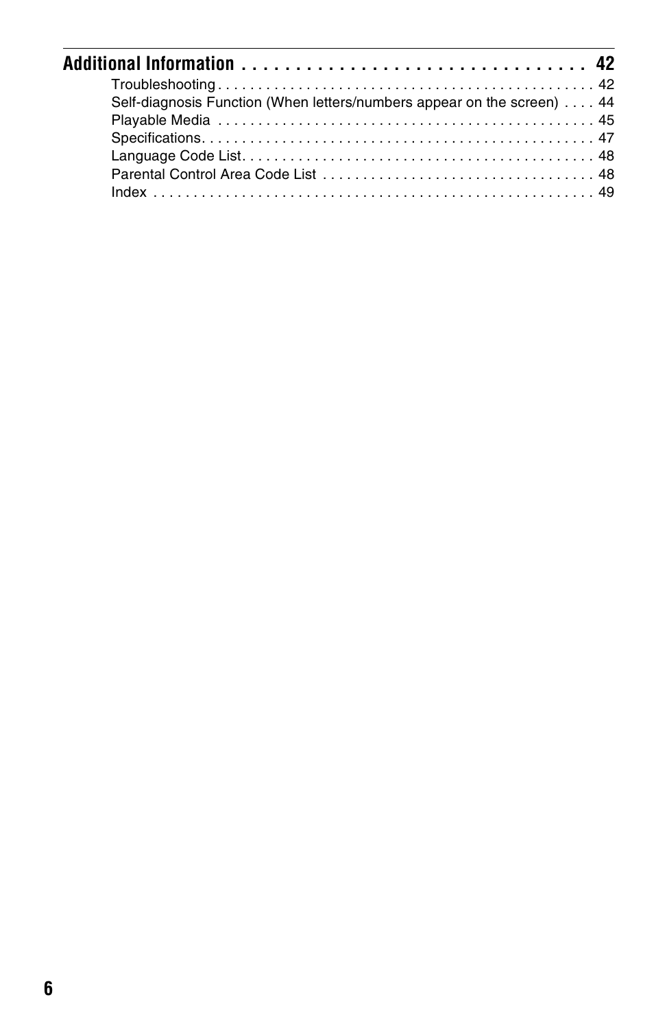 Sony DVP-NS728H User Manual | Page 6 / 52