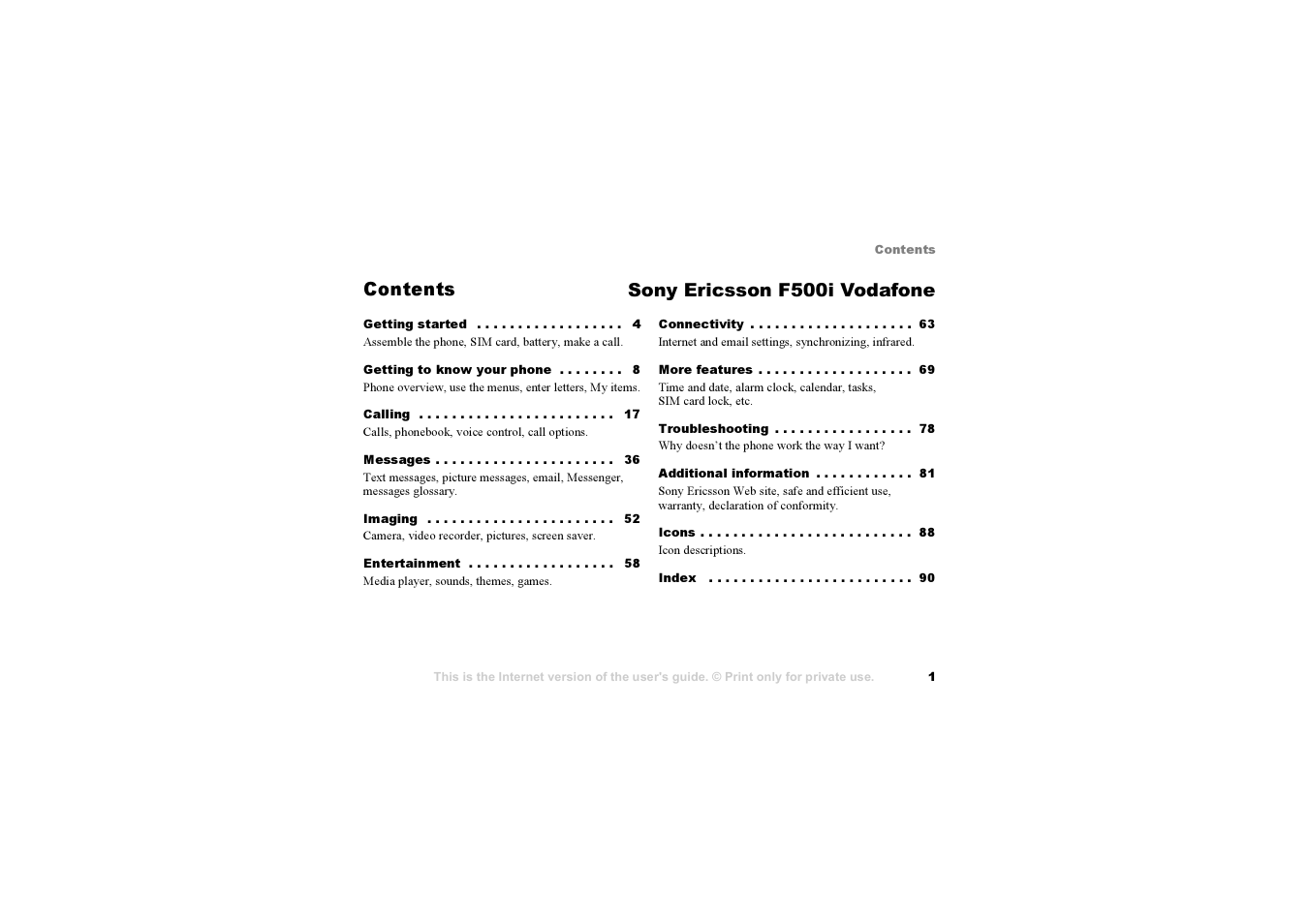 Sony F500i User Manual | 94 pages
