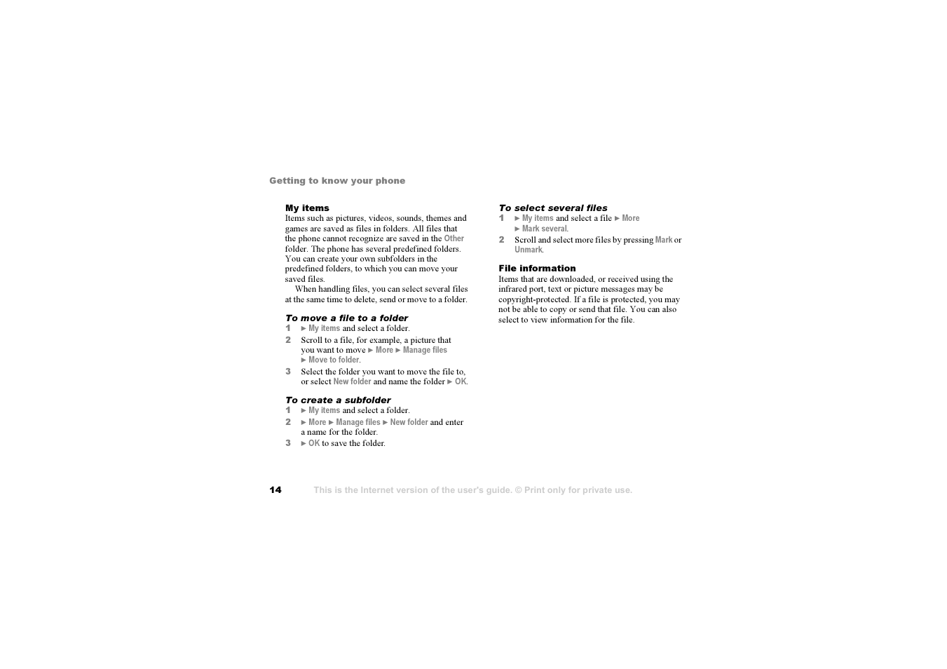 Sony F500i User Manual | Page 14 / 94