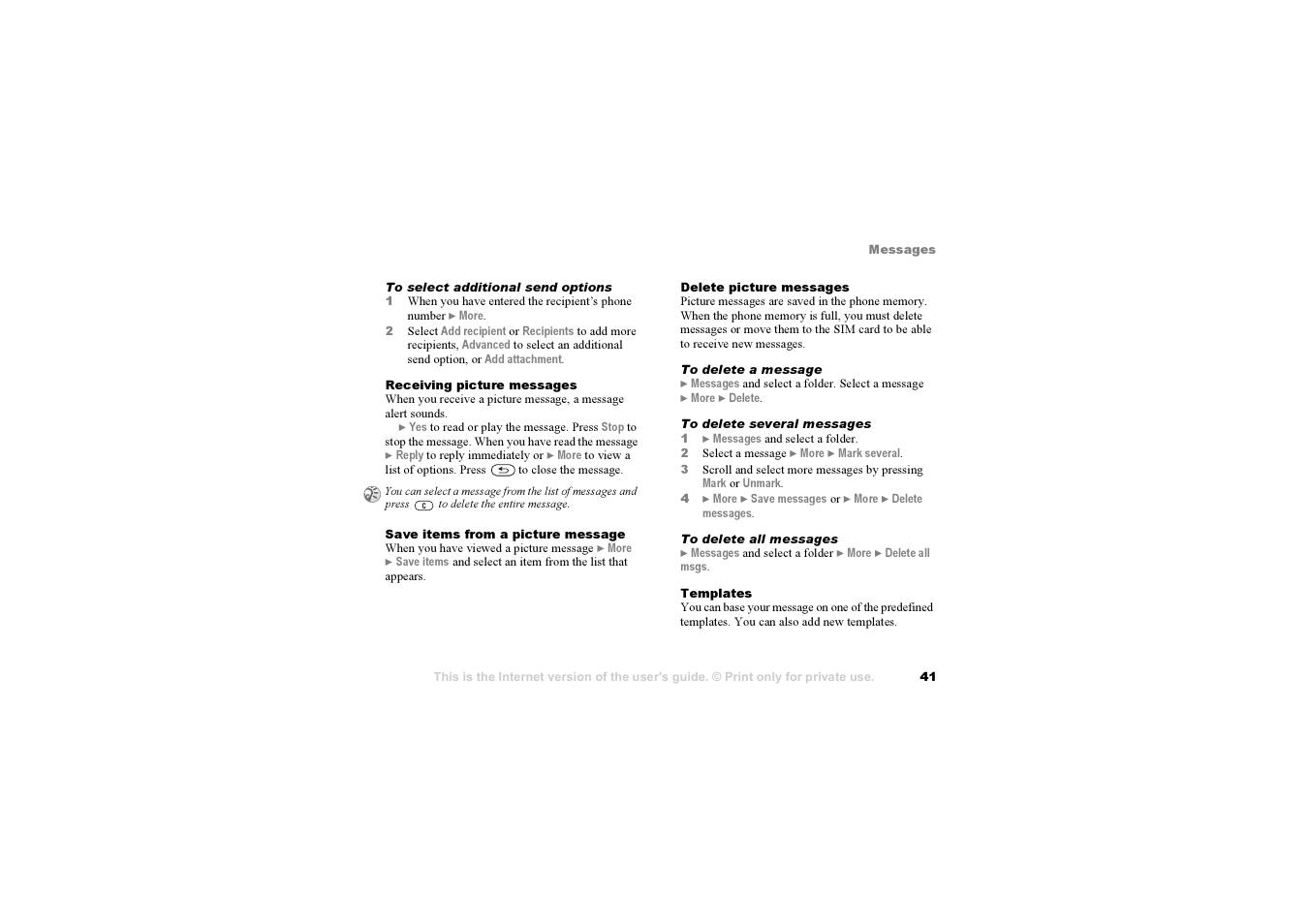 Sony F500i User Manual | Page 41 / 94