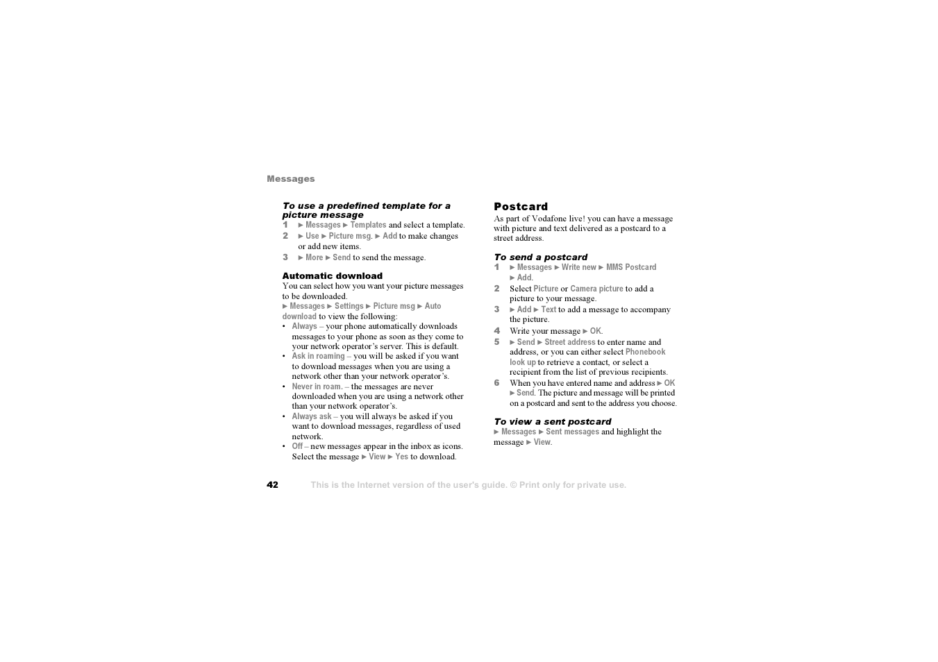 Sony F500i User Manual | Page 42 / 94