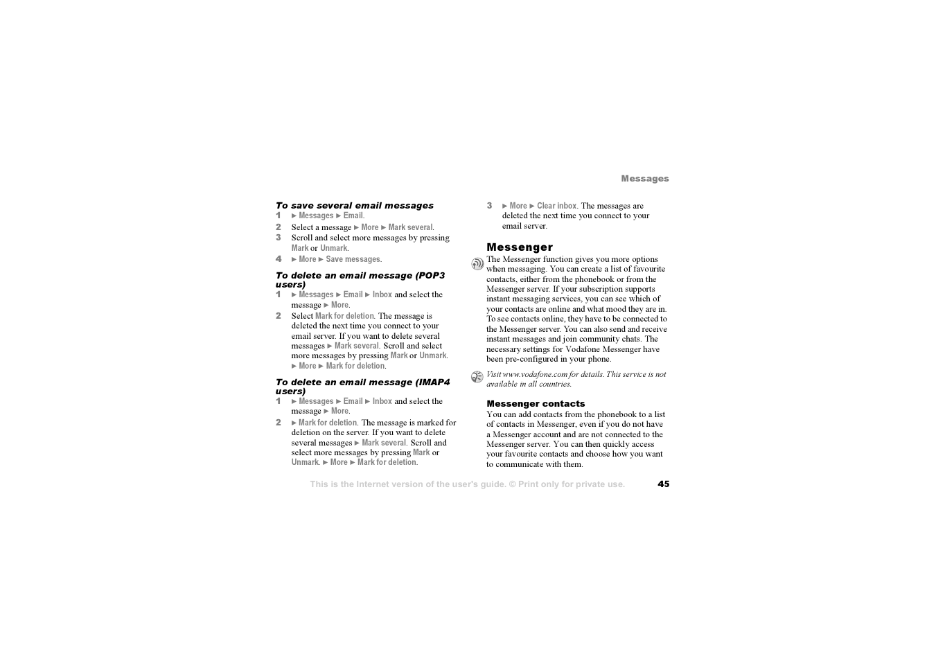 Sony F500i User Manual | Page 45 / 94