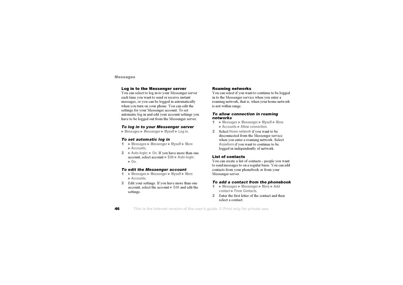 Sony F500i User Manual | Page 46 / 94