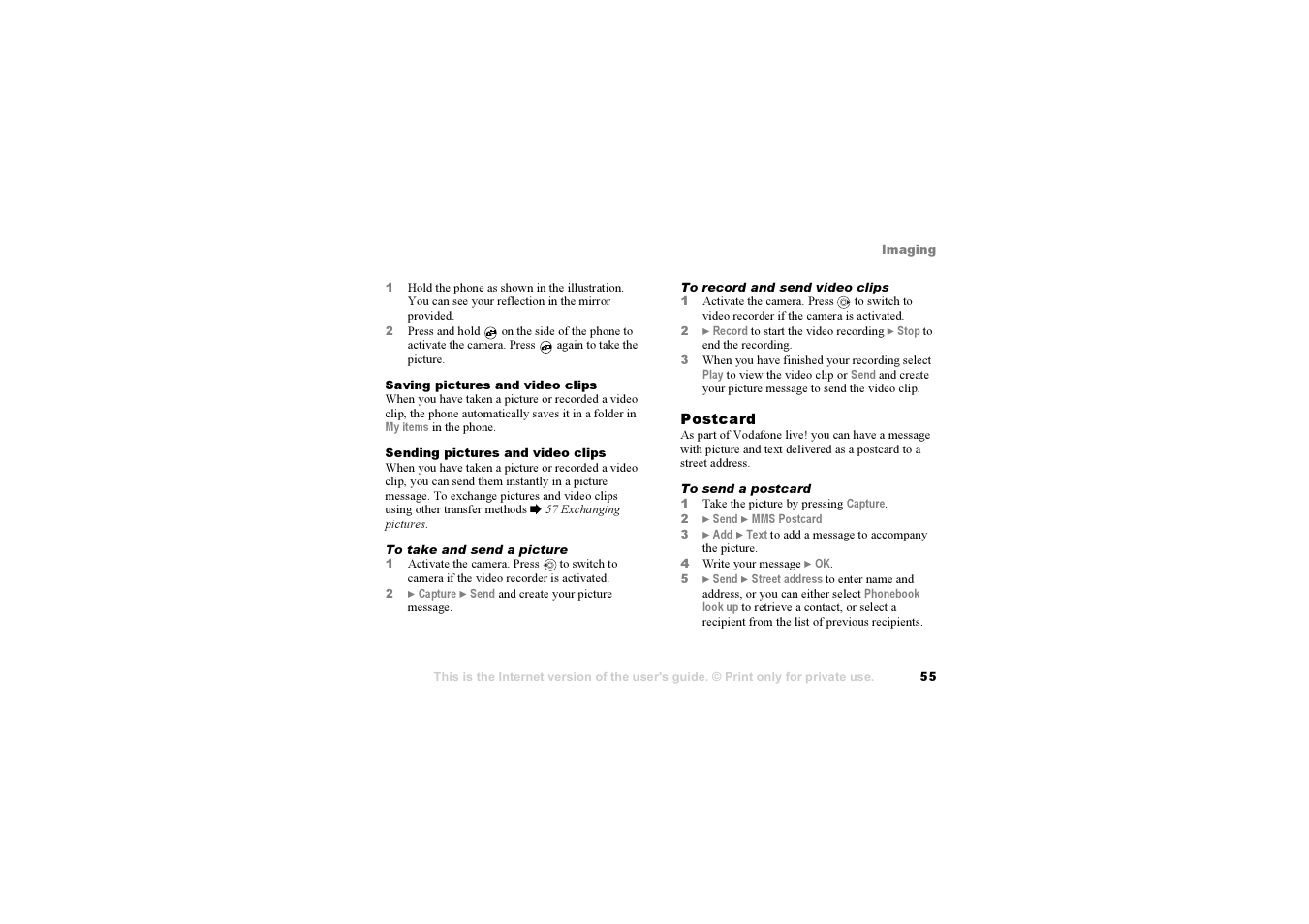 Sony F500i User Manual | Page 55 / 94