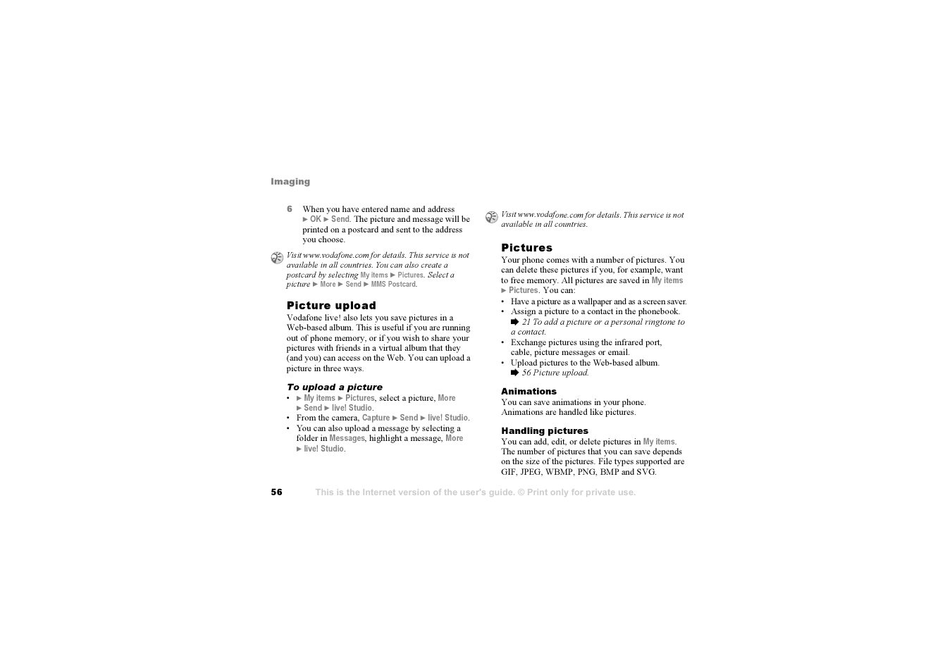 Sony F500i User Manual | Page 56 / 94