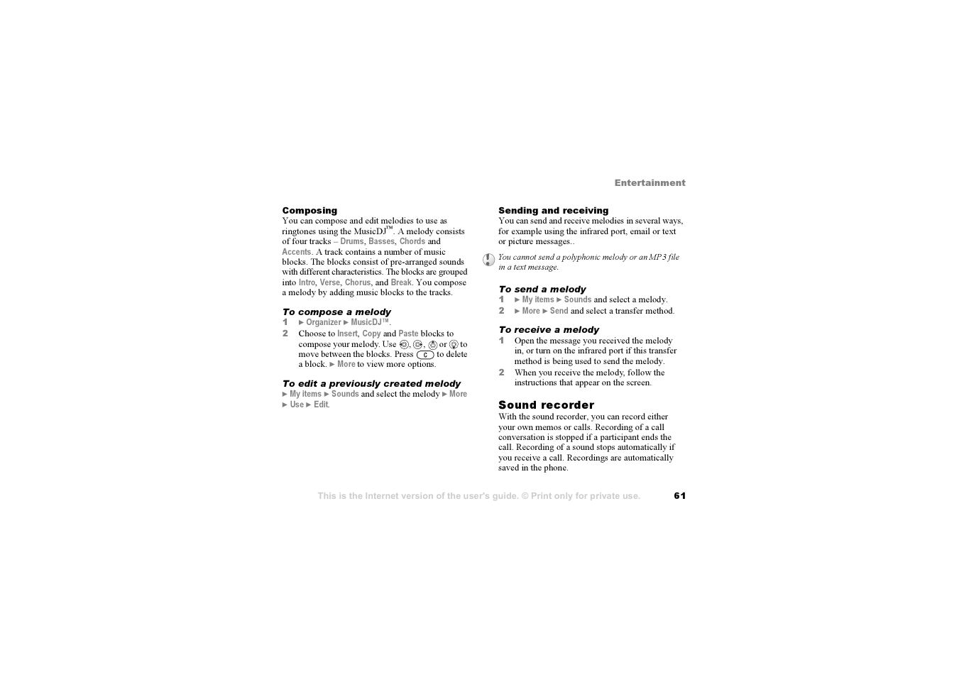 Sony F500i User Manual | Page 61 / 94