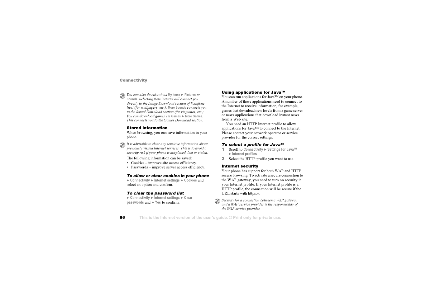 Sony F500i User Manual | Page 66 / 94