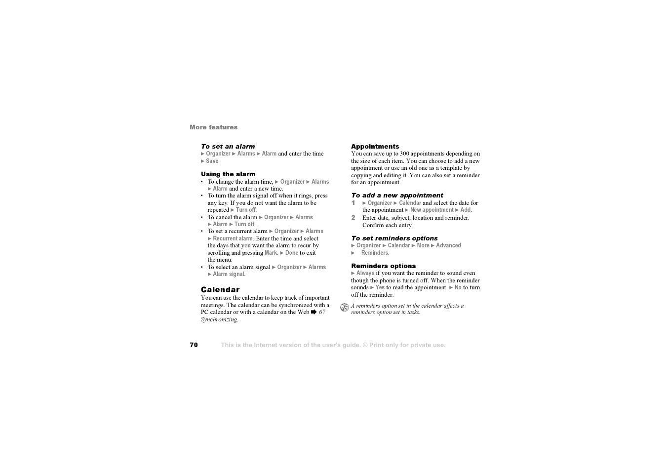 Sony F500i User Manual | Page 70 / 94