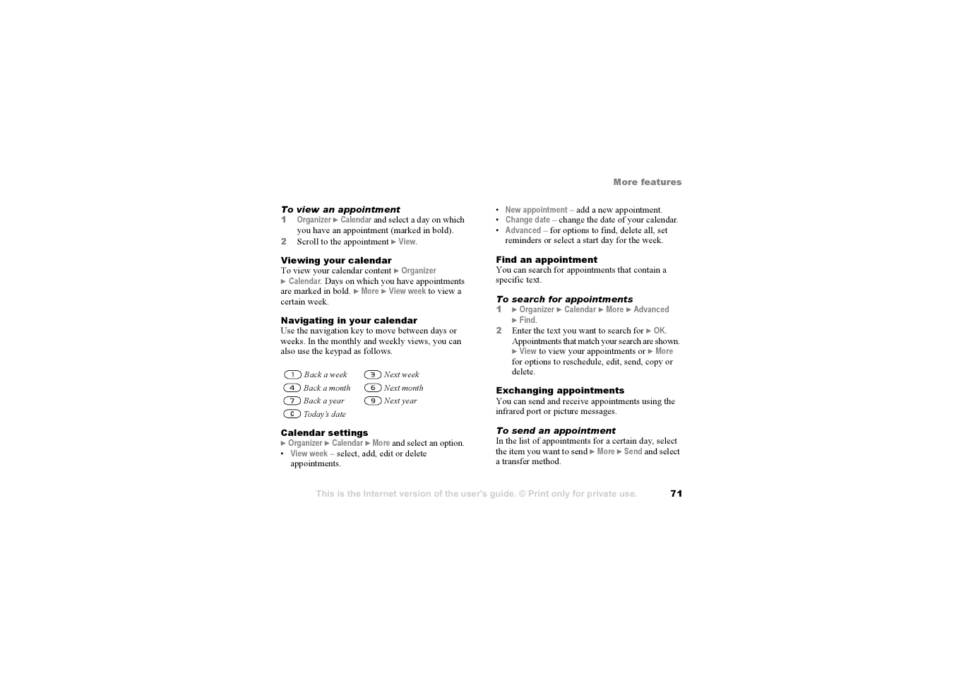 Sony F500i User Manual | Page 71 / 94