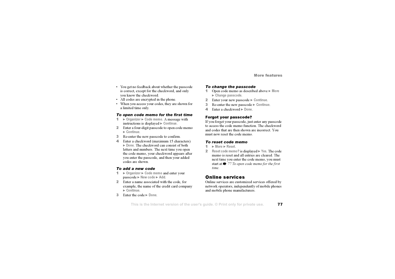 Sony F500i User Manual | Page 77 / 94