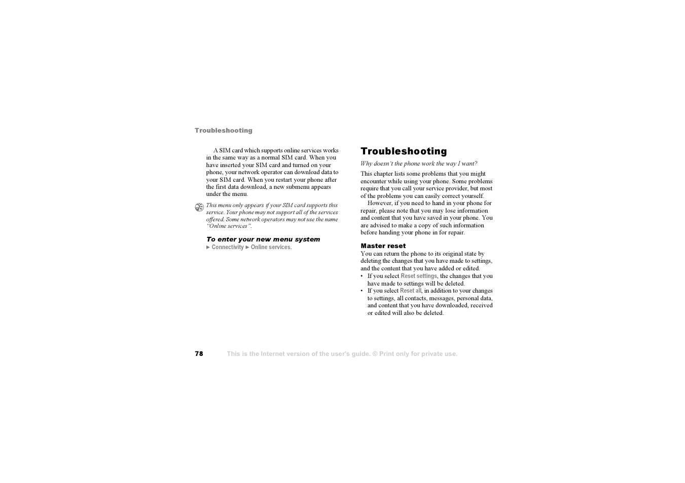 Troubleshooting | Sony F500i User Manual | Page 78 / 94