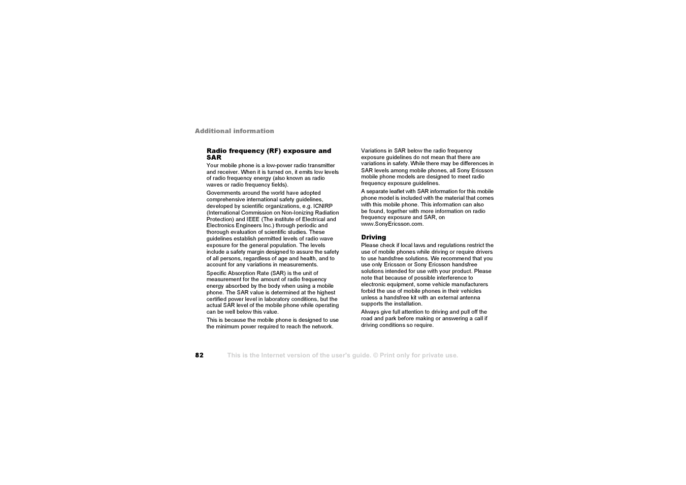 Sony F500i User Manual | Page 82 / 94
