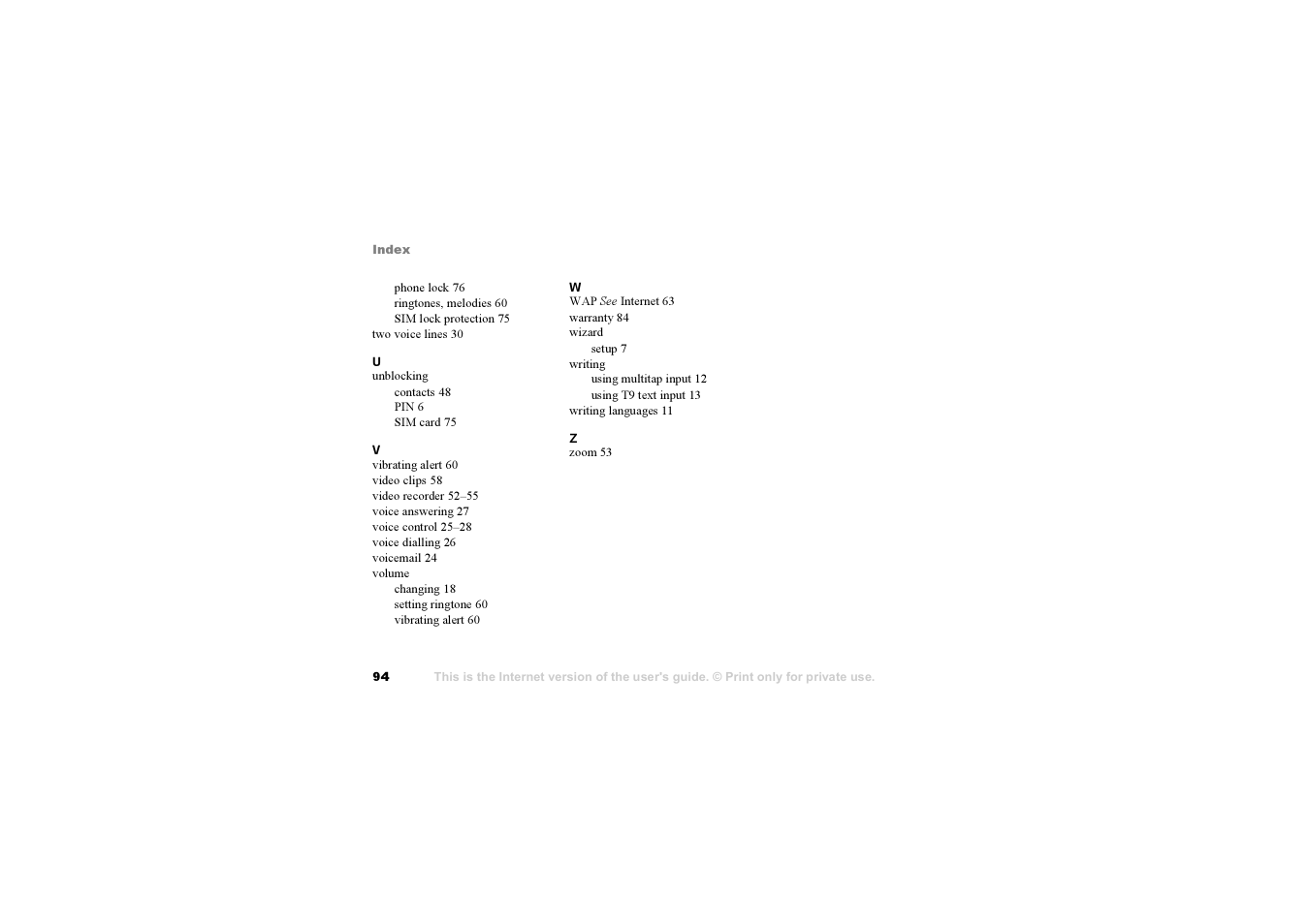 Sony F500i User Manual | Page 94 / 94