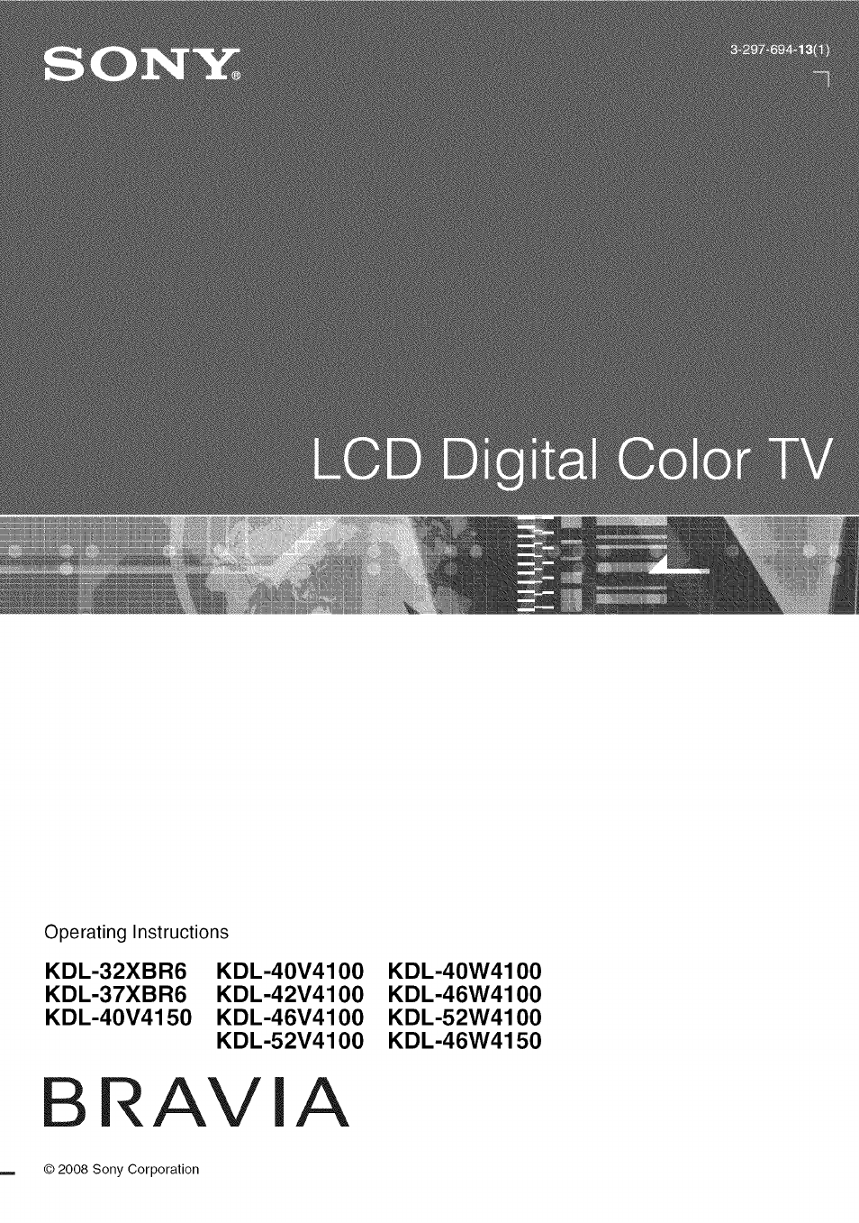 Sony BRAVIA KDL52V4100 User Manual | 48 pages