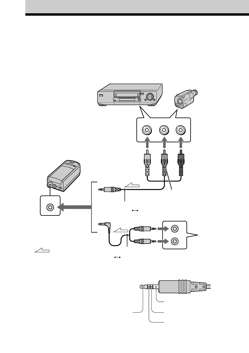 Connecting the glasstron, Connecting video equipment | Sony PLM-A35 User Manual | Page 12 / 30