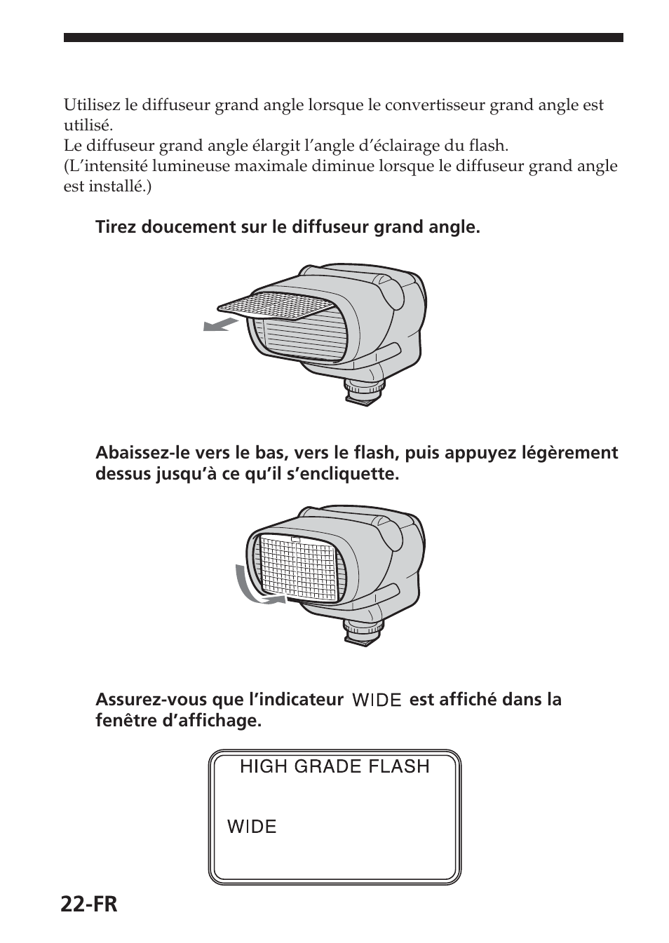 Montage du diffuseur grand angle | Sony HVL-F32X User Manual | Page 52 / 88