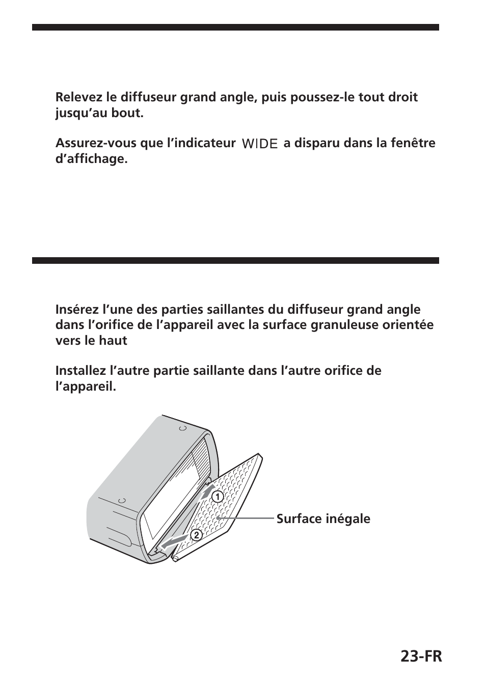 Si le diffuseur grand angle se détache | Sony HVL-F32X User Manual | Page 53 / 88