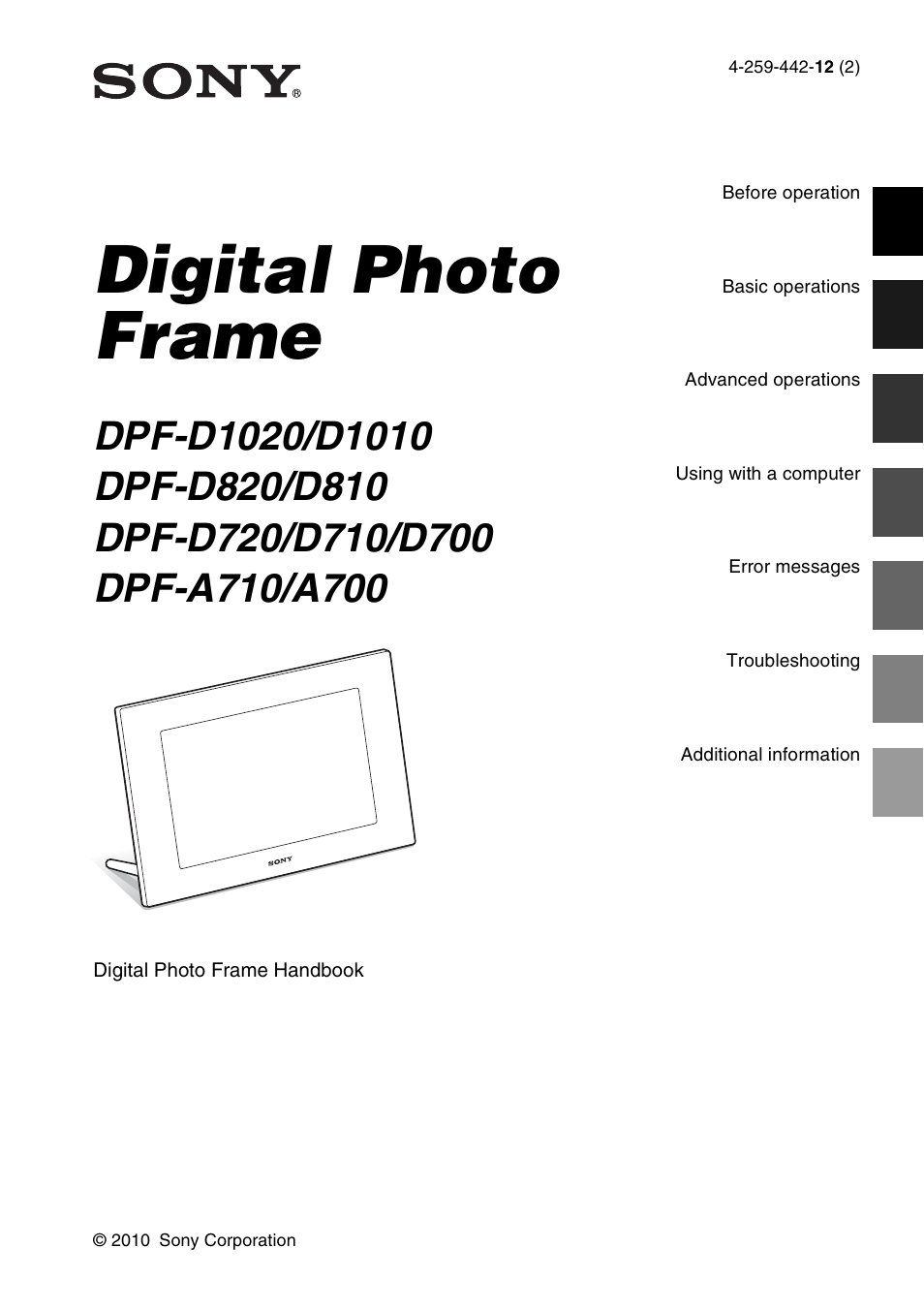 Sony DPF-A710/A700 User Manual | 55 pages