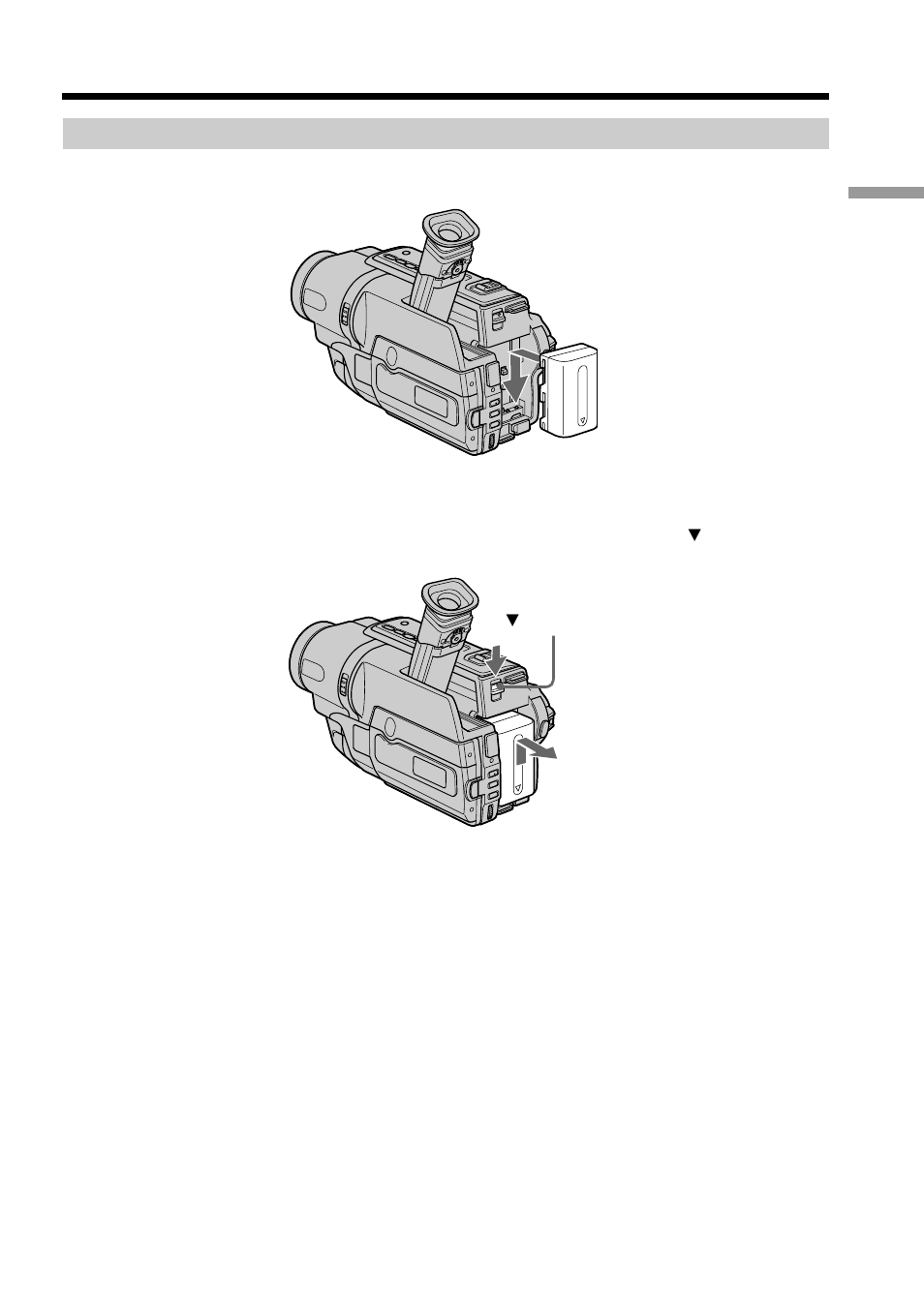 Step 1 preparing the power supply, Installing the battery pack | Sony CCD-TRV107 User Manual | Page 11 / 100