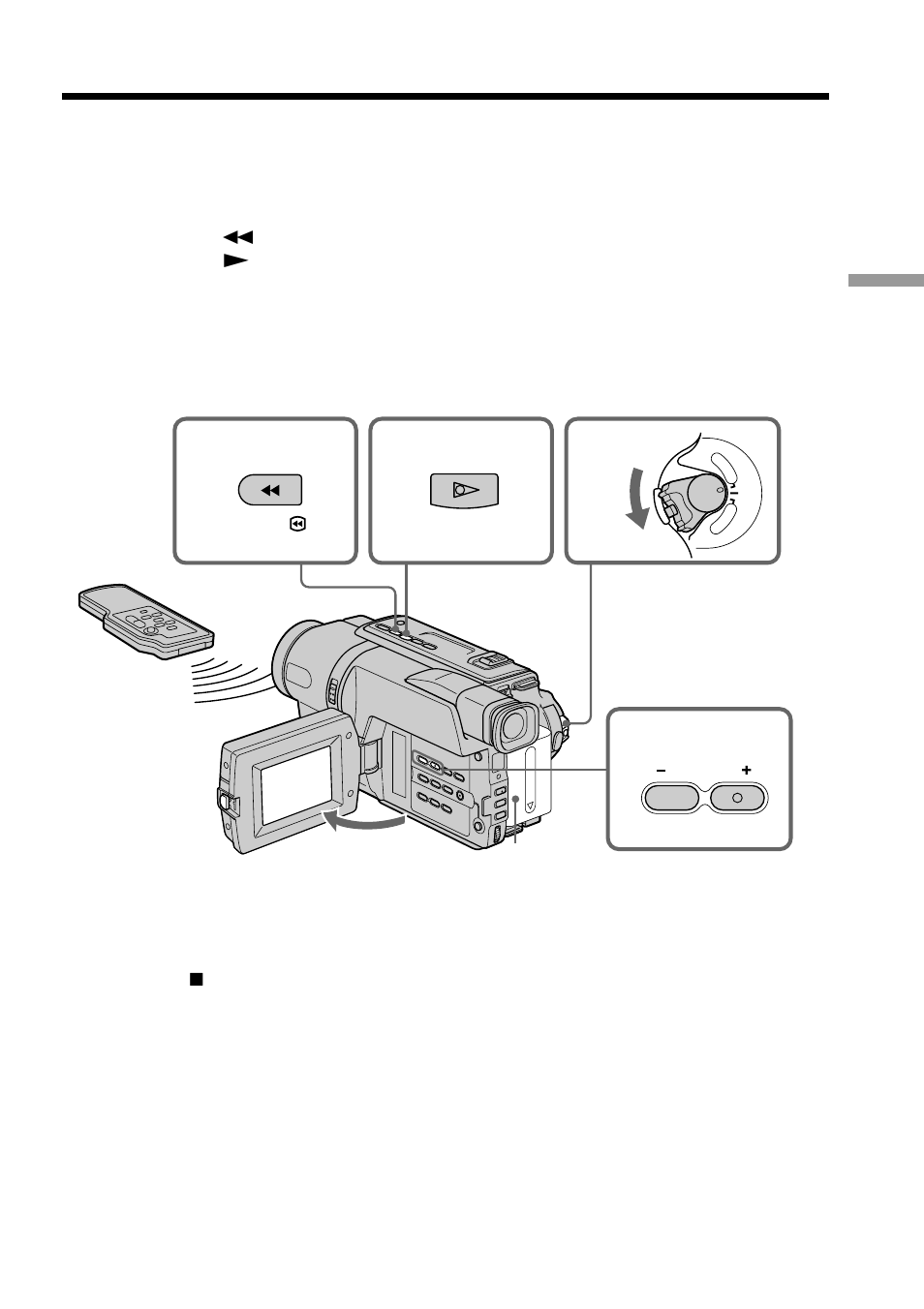 Playback – basics, Playing back a tape, Rew play | Sony CCD-TRV107 User Manual | Page 29 / 100