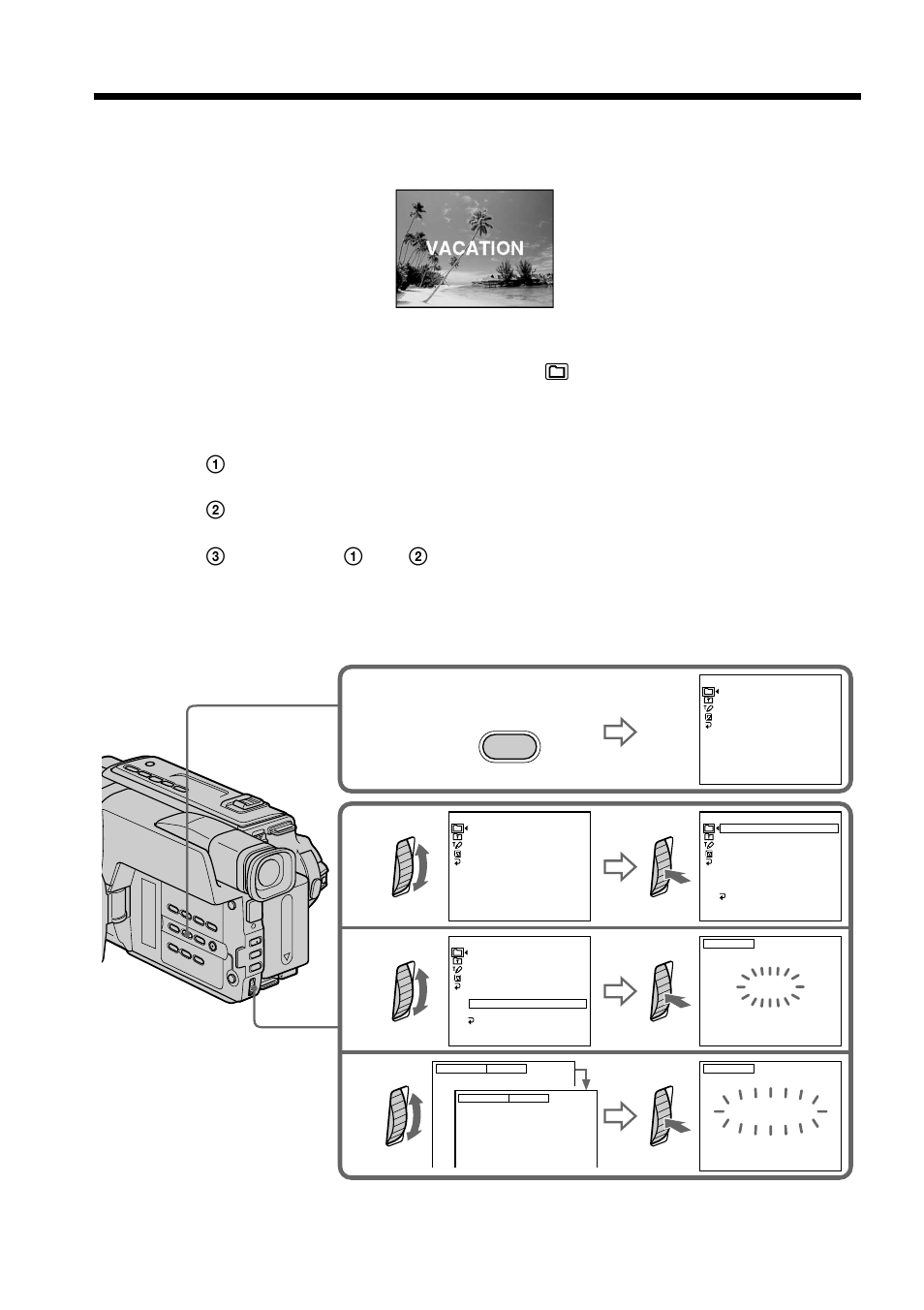 Superimposing a title | Sony CCD-TRV107 User Manual | Page 42 / 100